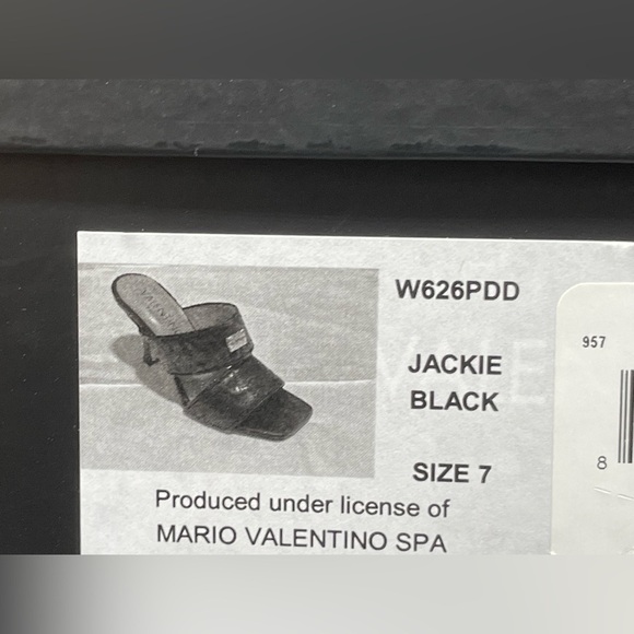 NEW Mario Valentino Black Jackie Slide Sandal Size 7 - Picture 10 of 10